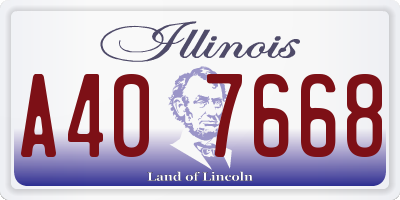IL license plate A407668
