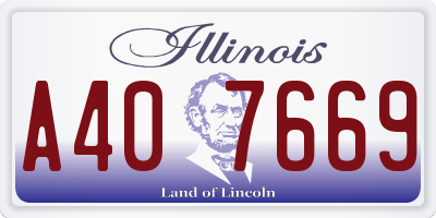 IL license plate A407669