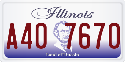 IL license plate A407670