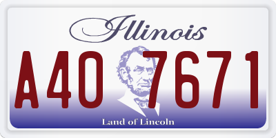 IL license plate A407671