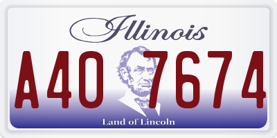 IL license plate A407674