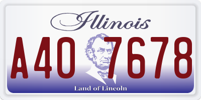 IL license plate A407678
