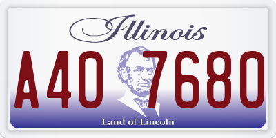 IL license plate A407680