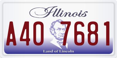 IL license plate A407681