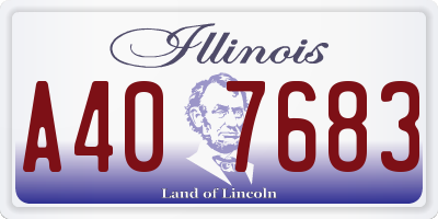 IL license plate A407683