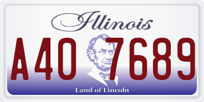 IL license plate A407689
