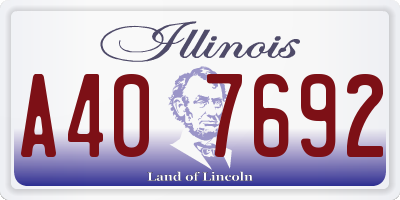 IL license plate A407692