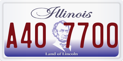 IL license plate A407700