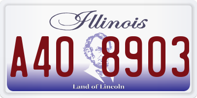 IL license plate A408903