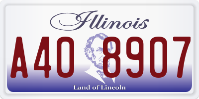 IL license plate A408907