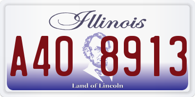 IL license plate A408913