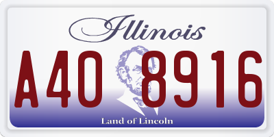IL license plate A408916