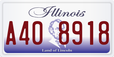 IL license plate A408918