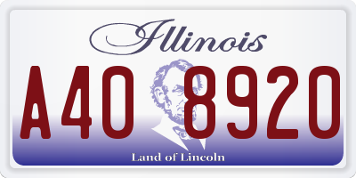 IL license plate A408920