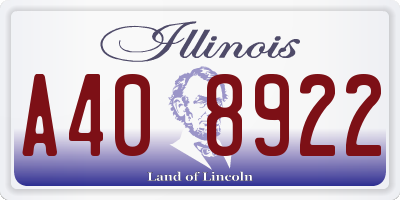 IL license plate A408922