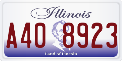IL license plate A408923