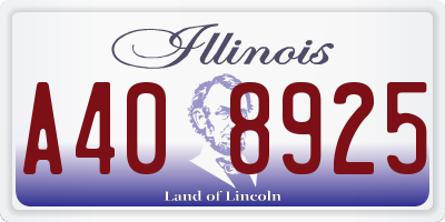 IL license plate A408925