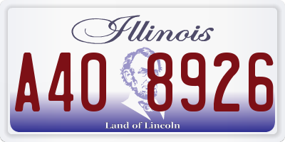 IL license plate A408926