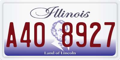 IL license plate A408927