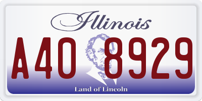 IL license plate A408929
