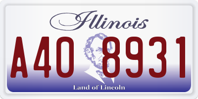 IL license plate A408931