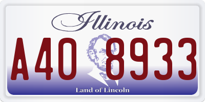 IL license plate A408933