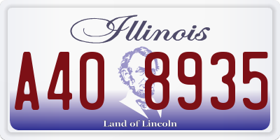 IL license plate A408935