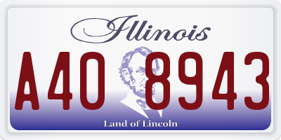 IL license plate A408943