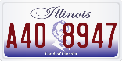 IL license plate A408947
