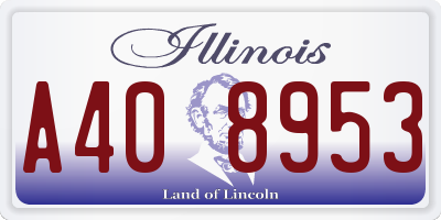 IL license plate A408953