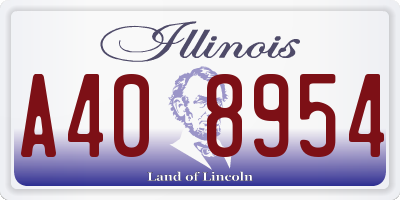 IL license plate A408954