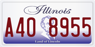 IL license plate A408955