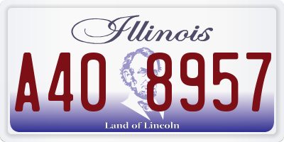 IL license plate A408957