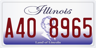 IL license plate A408965