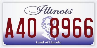 IL license plate A408966