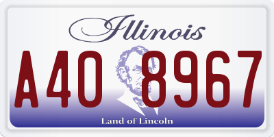 IL license plate A408967
