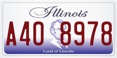 IL license plate A408978