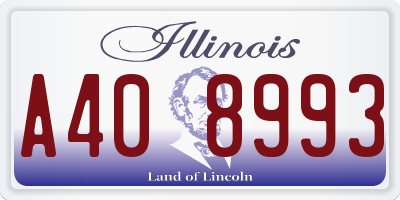IL license plate A408993