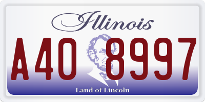 IL license plate A408997