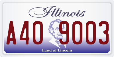 IL license plate A409003