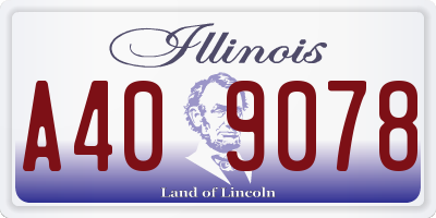 IL license plate A409078