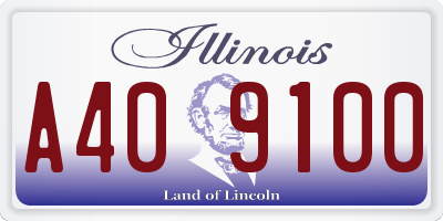 IL license plate A409100