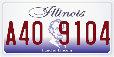 IL license plate A409104