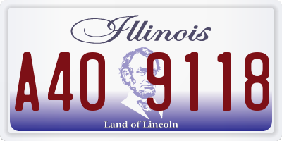 IL license plate A409118