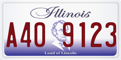 IL license plate A409123