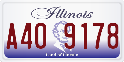 IL license plate A409178