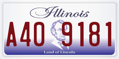IL license plate A409181
