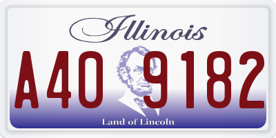 IL license plate A409182