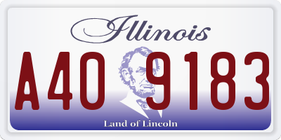 IL license plate A409183
