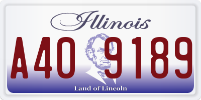 IL license plate A409189